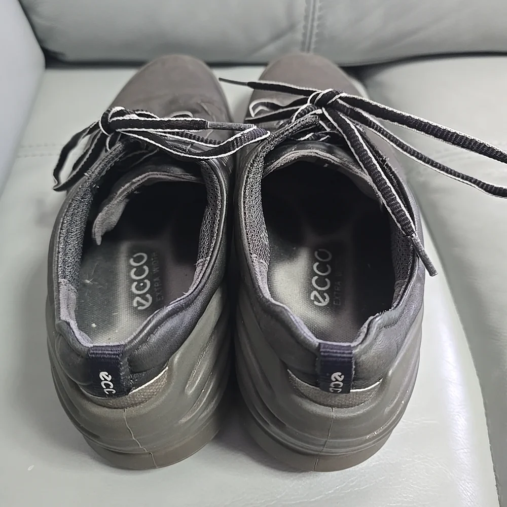 Ecco Cage Pro Hydromax Black Leather Spikeless Golf Shoes Men's Size‎ 42/8-8.5